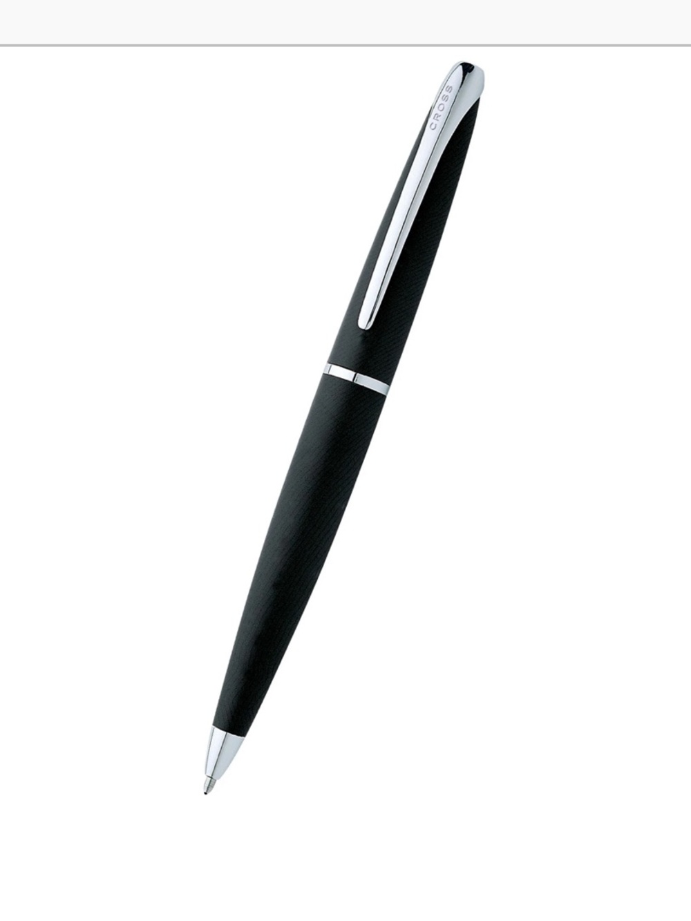 Cross ATX Basalt Black Ballpoint Pen with Chrome Trim